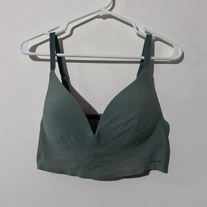 PINK Victoria's Secret  Green Longline Wireless Push Up Bra Sz Large Padded